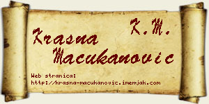 Krasna Mačukanović vizit kartica